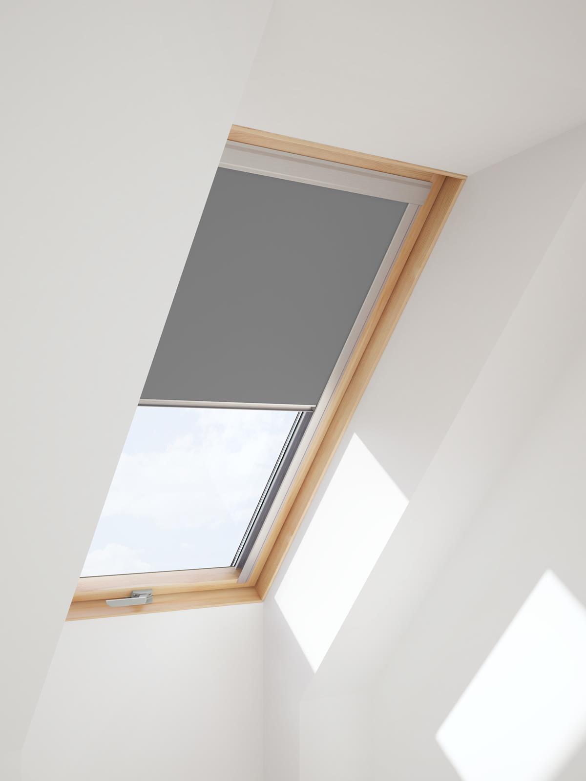 Verdunkelungsrollo für DAKSTRA Dachfenster in grauer Farbe