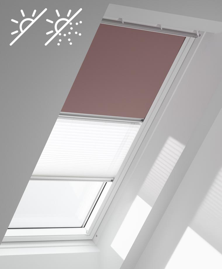 VELUX DFD Vorteils-Set also Verdunkelungsrollo & Plissee für Dachfenster