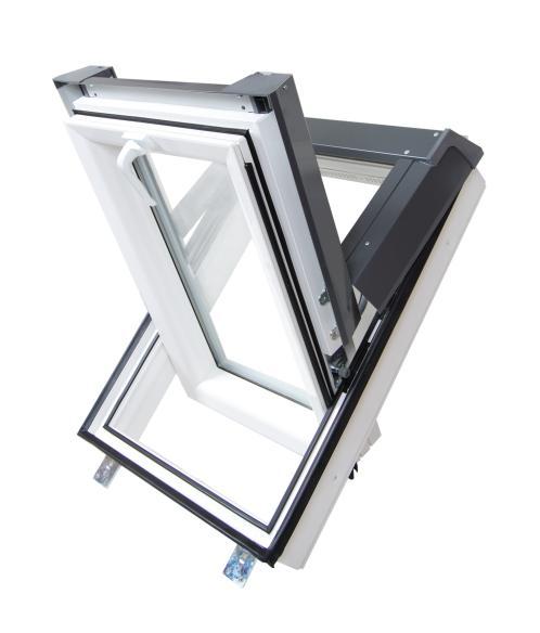 SKYLIGHT PVC roof window in cleaning position