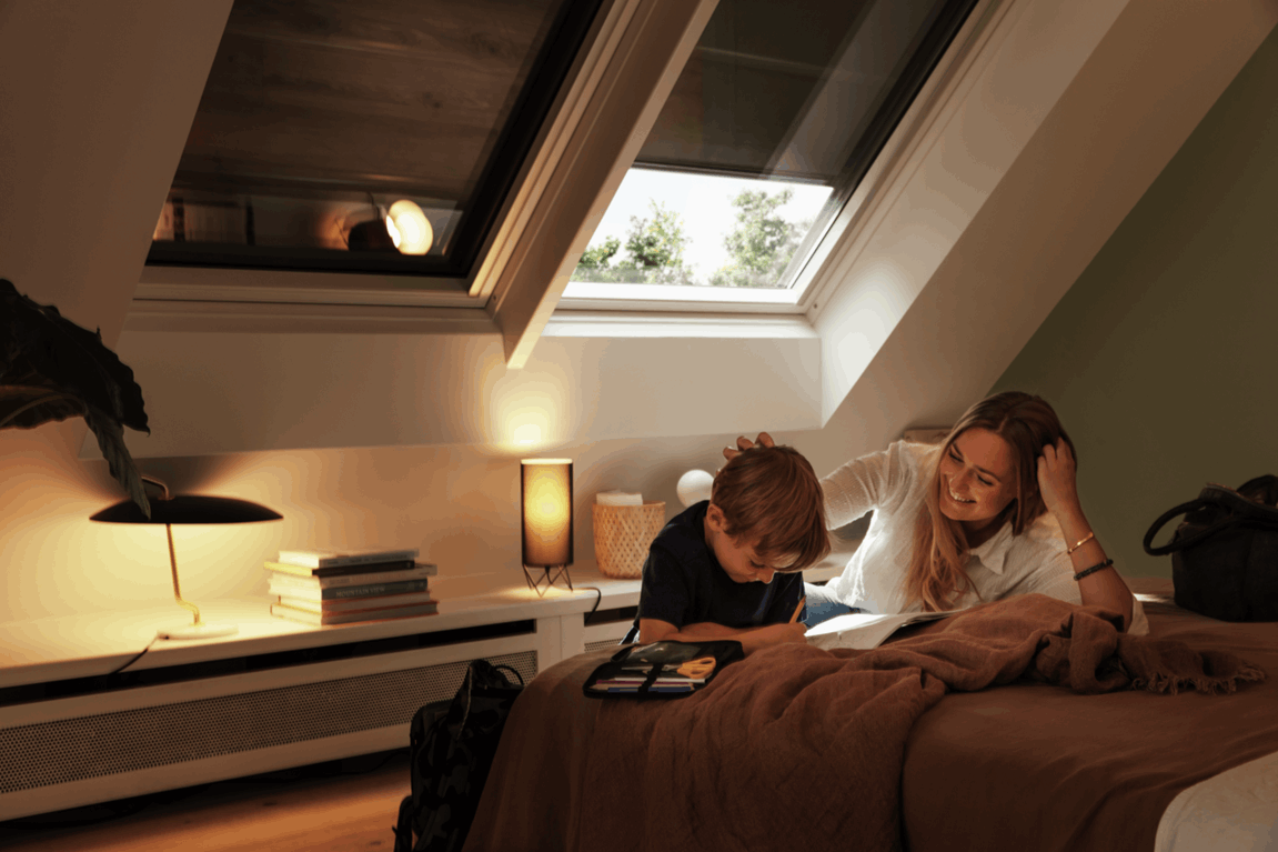 VELUX soft shutter helps keeping your home cool on warm, sunny days