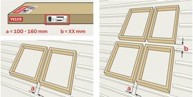 Flashing VELUX EKW | 2 windows side by side | For profiled roofing material up to 120mm | A=10-16cm