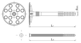 Insulation fixing KI-10 with plastic pin