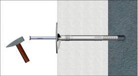 Dämmstoffhalter, Tellerdübel KI-10M mit Stahlnagel