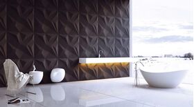 3D Wandpaneele aus Gips DENALI (72x72 cm)