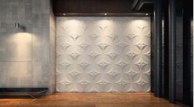 3D Wandpaneele aus Gips POLARIS (72x72 cm)