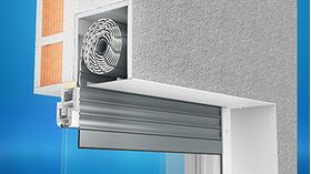 Vorbau-Rollladen Intermo 2000, Montage im Sturzbereich an der Wand