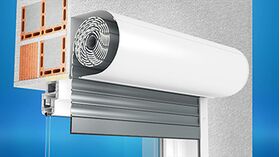 Vorbau-Rollladen Rollolux 2000, Montage am Fenster, innerhalb der Laibung