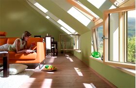 FAKRO L- shaped combination window BDR P5, tilt and turn opening system