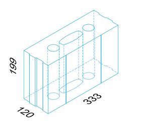 SILKA - Calcium silicate hole block 199x120x333mm