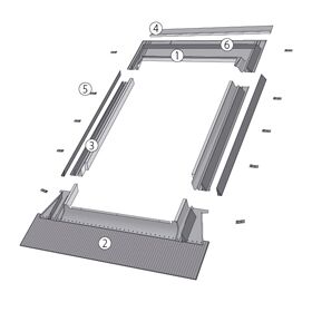 Eindeckrahmen FAKRO EHV-AT THERMO mit seitlichen Schaumstoffkeilen