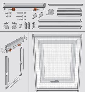 Insektenschutz-Rollos / Fliegengitter für Dachfenster