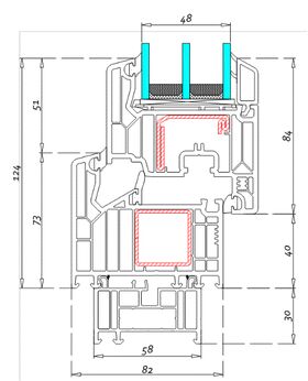 Fenster aus Kunststoff VEKA V82, 7-Kammern