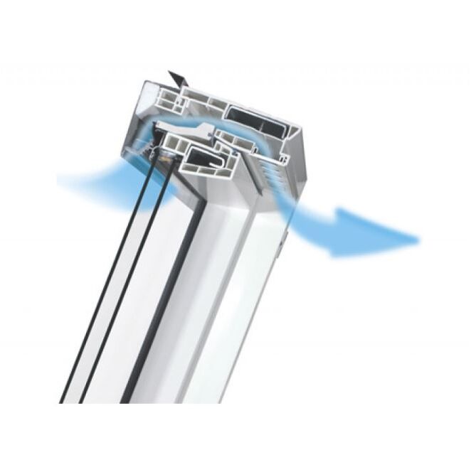 Kunststoff Dachfenster OptiLight PVC mit regulierbarem Lüfter